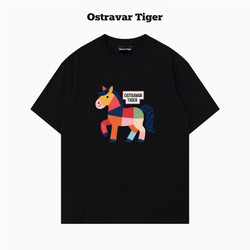 New Ostravar Tiger Trendy Brand Unisex Couple Hand-Painted Lazy Style Loose Pure Cotton Short-Sleeve T-Shirt