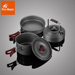 Huofeng 204 outdoor portable picnic pot set for 2-3 people, cookware, teapot set, tableware, camping kettle