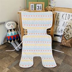 Baby cart cushion baby pure cotton gauze dining chair seats all seasons sweat-absorbent breathable safety seat cushion