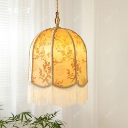 All-American Yiding New Chinese Style Lantern Chandelier Chinese Style Fabric Retro Living Room Restaurant B&B Tea House Decorative Light