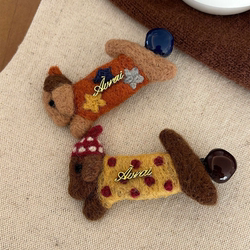 Autumn and Winter Cute Felt Puppy Hair Clip for Women, Cartoon Side Clip, 2026 New Style Forehead Hairpin, High-End Bangs Clip Hair Accessory