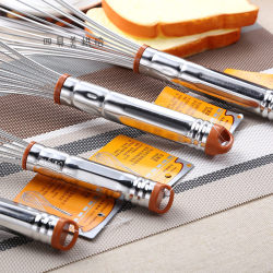 Sanneng manual egg beater stainless steel egg cream mixer household 8-inch 10-inch 12-inch baking tools