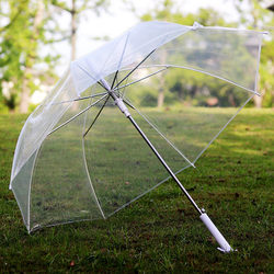 Transparent Umbrella, Extra Large, Strong Wind Resistance,  Fold, Long Handle, Simple Korean Style, ins Forest Style, Fresh, Double, Popular Online