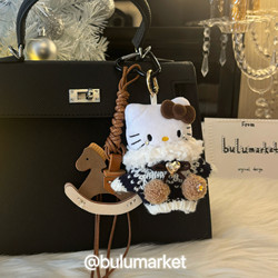 Bulu Store Japanese Sweater Cat Bag Pendant Keychain for Women Rocking Horse Charm Niche Gift Bag Pendant