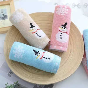 
Children's towel pure cotton children's towel cartoon embroidered thick absorbent infant and child general daily necessities small face wash towel