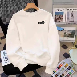 90% off Special Zone | Outlet Authentic Products | Pure Cotton Sweatshirt Autumn and Winter Fleece-Lined Unisex Trendy Sports Crew Neck Pullover Long Sleeve