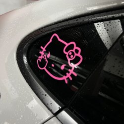 3D Stereo Kitty Cat Car Sticker Cute Cartoon Car Sticker Rose Red Car Sticker Personalized Car Sticker
