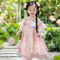 Hanfu Girls' 2026 New Style Dress Children's Traditional Chinese Costume Dress Little Girl's Ancient Style Elegant Princess Dress