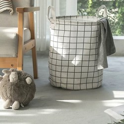 Chinese-Style Large-Capacity Cotton and Linen Dirty Clothes Basket Storage Bin Household Dirty Clothes Basket Storage Bucket Laundry Basket Foldable Waterproof