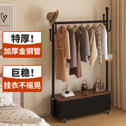 2026 New Model Bedroom Storage Rack with Integrated Bedside Cabinet and Coat Rack, Sturdy Floor-Standing for Home Use, Suitable for Evening Use