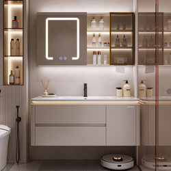 Imperial Sanitary Ware Ceramic Integrated Basin Bathroom Cabinet Combination Cream Style Bathroom Sink Washbasin Cabinet Combination New Style