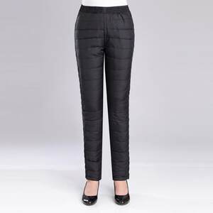 2021 winter middle-aged and elderly down pants for women, wearing high-waisted slim and thickened double-sided women's pants for women, winter large size warm