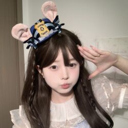 Cute Judy Rabbit Police Officer Cosplay Cartoon Hat Hairpin Girls Zootopia Rabbit Ears Hat Headwear