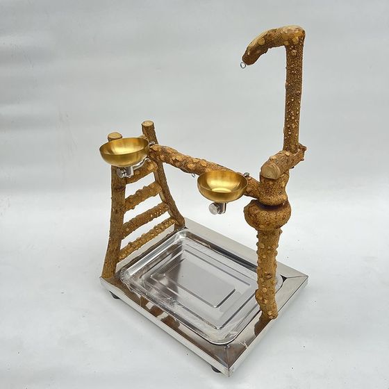 Parrots and birds with birds, pet supplies, anti-getting bowl, 304 stainless steel thickened food bowl, parrot supplies