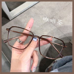 
Ultra-light TR coffee brown glasses frame q female Korean style round face slimming can be matched with square plain glasses frame for men