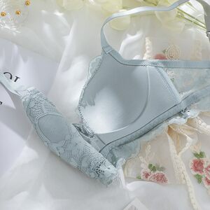 Underwear Summer thin girl big breasts, big breasts, small breasts gathered no steel rims, pair of breasts, anti -sagging sets of bra, bra
