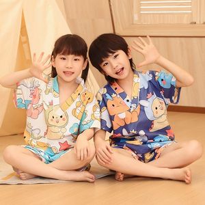 
Cute children's sweat steaming suit pure cotton boy and girl cute sauna suit little kid baby bath parent-child cartoon bath clothes