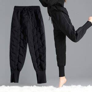 
Down pants for women's outerwear fashion 2021 new Internet celebrity style high-waisted warm cotton pants for women winter thickened and downed pants