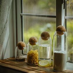 Glass sealed jar tea saving jar white sugar coffee bean cereal storage bottle transparent cereal storage jar