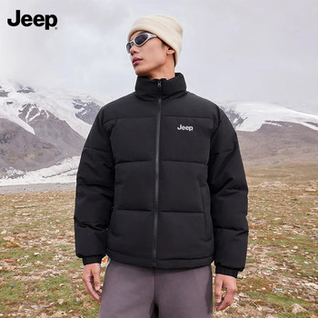 Jeep down cotton jacket for men and women in autumn and winter new thickened warm stand collar bread jacket for men and women