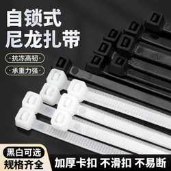 Plastic Clips, Strong Anti-Aging, Industrial-Grade Nylon Cable Ties, Black and White, Cold-Resistant, Self-Locking Plastic Binding Straps, Cable Ties, Multiple Specifications Available, Cable Fasteners, High-Strength and Wear-Resistant