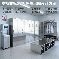 Stainless Steel Locker Cabinet, Staff Locker, Dust-Free Workshop Locker Room, Multi-Compartment Shoe Changing Cabinet, Multi-Door Hanging Wardrobe, Storage Cabinet
