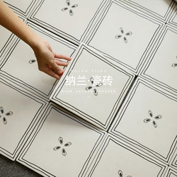 French-Style Cream White Vintage Small Floral Tiles for Bathroom, Toilet, Kitchen Wall Tiles, Balcony Non-Slip Floor Tiles, Mid-Century Style