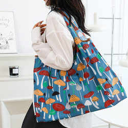Waterproof Large-Capacity Shopping Bag Supermarket Grocery Bag Portable Foldable Cartoon Fashion Outdoor Single-Shoulder Eco-Friendly Bag