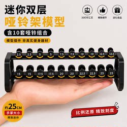 Fitness Equipment Dumbbell Rack Model Figure, with 10 Pairs of Dumbbells, 2.5 to 25, One-Piece, No Assembly Required, 1/10 Scale