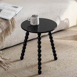 Medieval coffee table small table sofa side table coffee shop rubber solid wood brown round table living room retro round corner table