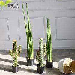 High-simulation meat desert vegetation artificial decorative bonsai cactus cactus cactus column floor-standing ornaments shot