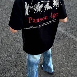 Spartan War Horse National Trend Brand American High Street Heavyweight Pure Cotton Printed Unisex Short Sleeve T-Shirt Summer Top Tee