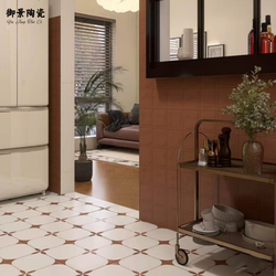French Retro Tiles 400X400 Garden Terrace Balcony Art Tiles Bathroom Kitchen Non-Slip Floor Tiles