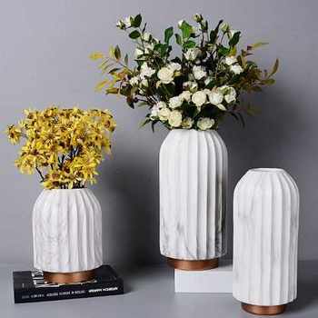 Green plants, small diameter vase, decal, stone pattern, ceramic flower pot, gardening, ceramic crafts, home decoration ornaments porcelain
