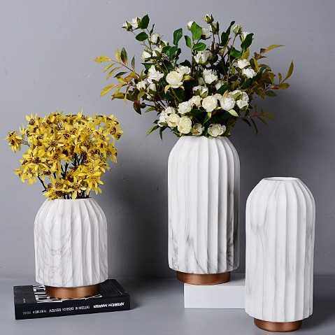 Green plants, small diameter vase, decal, stone pattern, ceramic flower pot, gardening, ceramic crafts, home decoration ornaments porcelain
