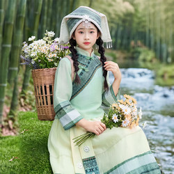 New Style Ethnic Clothing for Children, Guangxi Zhuang Ethnic Costumes for Boys and Girls, Zhuang Dance Performance Outfits