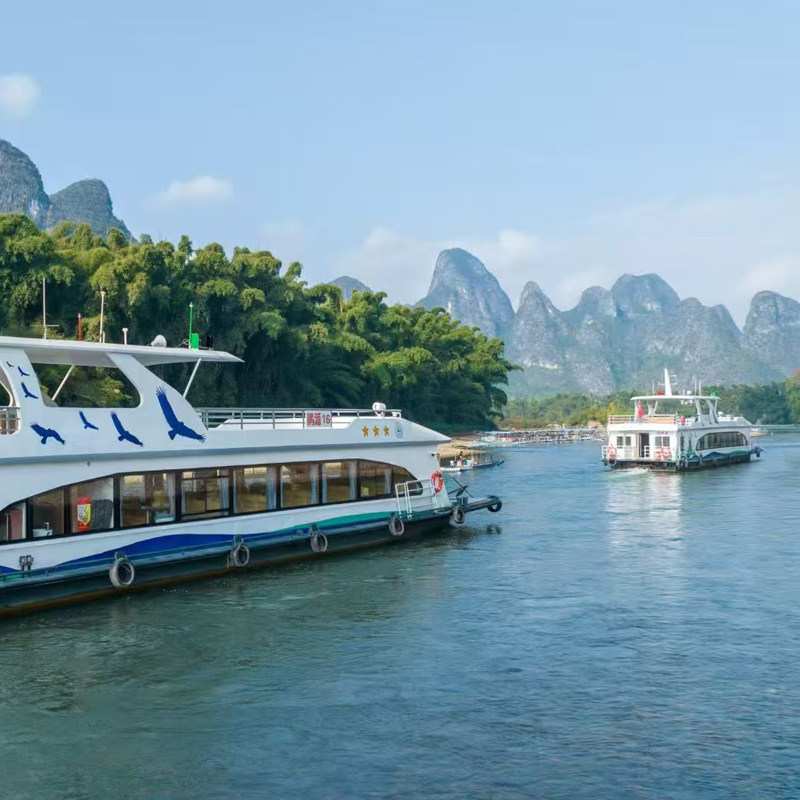 桂林阳朔一日游三星船兴坪漓江游船竹筏十里画廊遇龙河银子岩游