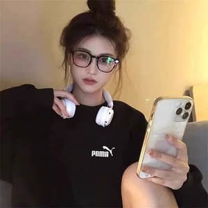 
Outlet A long-sleeved round neck sweatshirt for women 2025 autumn and winter loose couple hooded sweatshirt same style for men and women