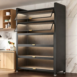 Kitchen Storage Rack, Floor-Standing Multi-Layer Household Storage Cabinet, Multi-Functional Storage Cabinet, Microwave Oven Side Cabinet, Metal Cabinet