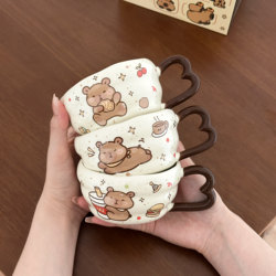 Cute Capibara Ceramic Mug, Children's Cartoon Breakfast Cup, High-Value Water Cup, Household Coffee Cup for Women
