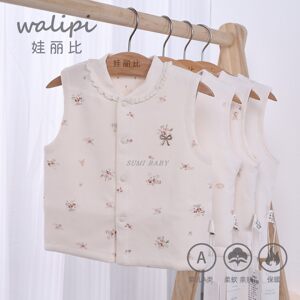 
Waribi baby vest spring, autumn and winter quilted pure cotton thermal outer vest newborn male and female baby vest