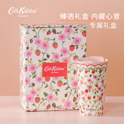 British Cath Kidston Ceramic Double-Layer Cup, Portable Cup, Coffee Cup, Mug, Thermos Cup, High Aesthetic Value for Girls