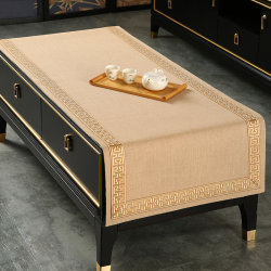 Tea table cover cloth new Chinese tea table cloth dining table decoration y mat customized TV cabinet dustproof cloth tablecloth light luxury high-end