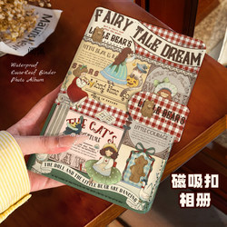 Vintage Newspaper Storage Photo Album A6 Pu Leather 3inch 4inch 6inch Money-Saving Notebook Couple Photo Loose-Leaf Journal