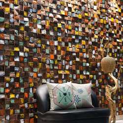 Old ship wood weathered color log solid wood mosaic image wall retro wooden board clear bar bar sign home decoration
