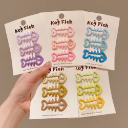 Fishbone Hair Clip, Small Hair Clip, Side Clip, Bangs Clip, Sweet and Cool Cartoon Large Bb Clip, Korean Style Children's Hair Accessory, Hairpin