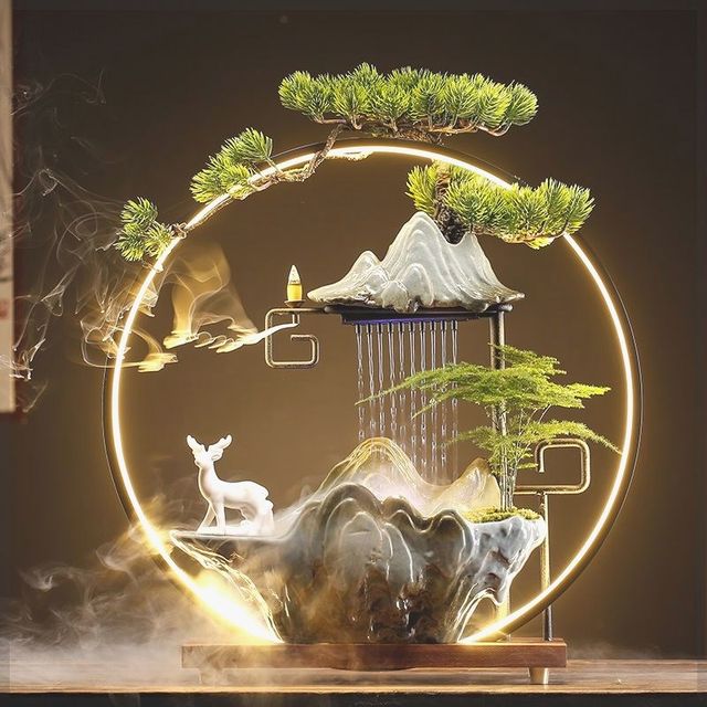 
Flowing water attracts wealth and wealth ornaments for home creative fountain living room office desktop moving to new Y home opening gift