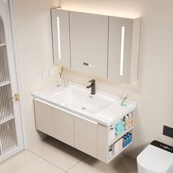 Bathroom bathroom cabinet combination washbasin cabinet z combination integrated ceramic basin washbasin smart storage mirror