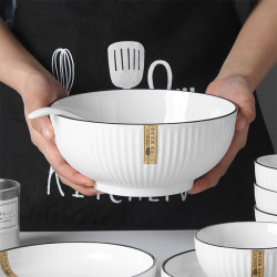 Japanese-Style Yamada Ceramic Bowl and Plate Set, Particularly Beautiful for Home Use, Including Large Rice Bowls, Soup Bowls, Noodle Bowls, and Plates