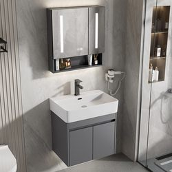 Small apartment bathroom cabinet combination simple wash basin ceramic integrated wash basin bathroom home wash basin